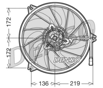 Вентилатор, охлаждане на двигателя DENSO DER32007 за VOLKSWAGEN FOX (5Z1, 5Z3) от 2003 до 2014