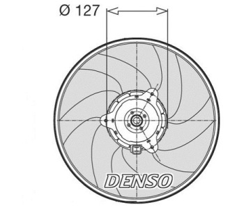 Вентилатор, охлаждане на двигателя DENSO DER27001 за SKODA FABIA I (6Y2) хечбек от 1999 до 2008
