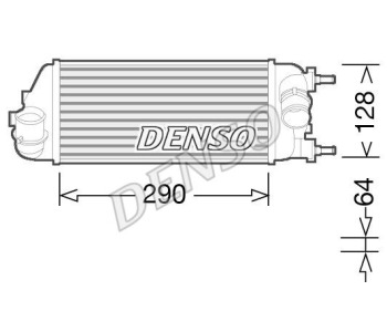 Интеркулер (охладител за въздуха на турбината) DENSO DIT26001 за SEAT IBIZA III (6L1) от 2002 до 2009