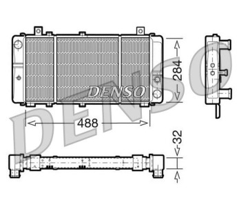 Радиатор, охлаждане на двигателя DENSO DRM32031 за VOLKSWAGEN POLO (86C, 80) купе от 1991 до 1994