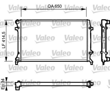 Радиатор, охлаждане на двигателя VALEO 735120 за SEAT TOLEDO III (5P2) от 2004 до 2009