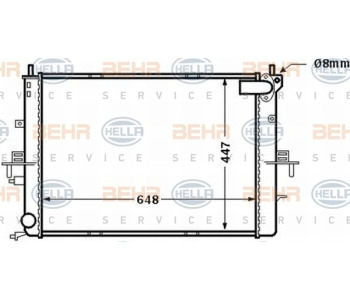 Радиатор, охлаждане на двигателя HELLA 8MK 376 775-664 за SUBARU FORESTER I (SF_) от 1997 до 2002