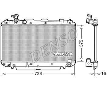Радиатор, охлаждане на двигателя DENSO DRM50132 за TOYOTA AVENSIS (_T25_) Liftback от 2003 до 2008