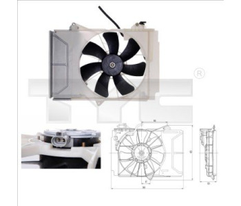 Вентилатор, охлаждане на двигателя TYC 836-0011 за TOYOTA YARIS I (_P1_) от 1999 до 2005