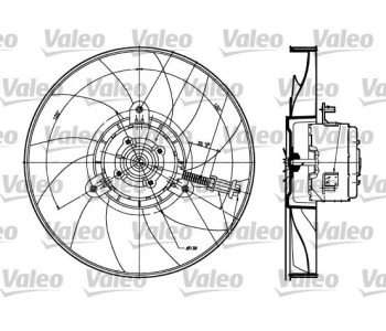 Вентилатор, охлаждане на двигателя VALEO 698357 за VOLKSWAGEN POLO (6V5) комби от 1997 до 2001