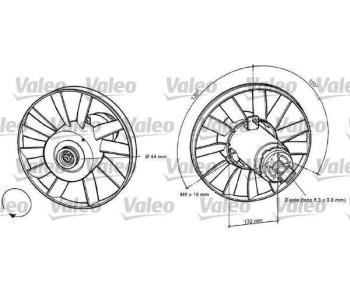 Вентилатор, охлаждане на двигателя VALEO 698371 за VOLKSWAGEN GOLF III (1H1) от 1991 до 1998