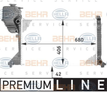 Интеркулер (охладител за въздуха на турбината) HELLA 8ML 376 723-511 за VOLKSWAGEN TRANSPORTER VI (SGA, SGH) товарен от 2015