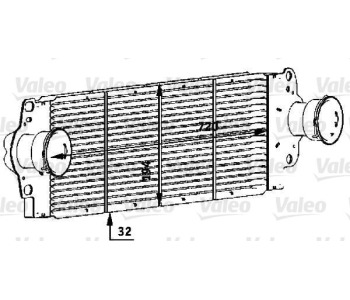 Интеркулер (охладител за въздуха на турбината) VALEO 818272 за VOLKSWAGEN TRANSPORTER V (7HB, 7HJ, 7EB, 7EJ, 7EF, 7EG, 7HF, 7E) пътнически от 2003 до 2015