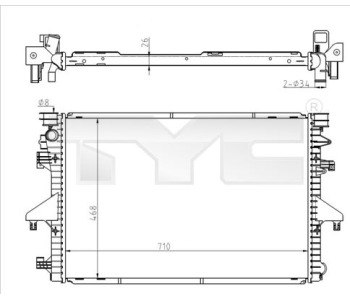 Радиатор, охлаждане на двигателя TYC 737-0069 за VOLKSWAGEN TRANSPORTER V (7HA, 7HH, 7EA, 7EH) товарен от 2003 до 2015