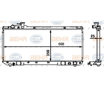 Радиатор, охлаждане на двигателя HELLA 8MK 376 719-161 за VOLKSWAGEN TRANSPORTER V (7HA, 7HH, 7EA, 7EH) товарен от 2003 до 2015