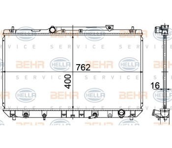 Радиатор, охлаждане на двигателя HELLA 8MK 376 719-171 за VOLKSWAGEN TRANSPORTER V (7HA, 7HH, 7EA, 7EH) товарен от 2003 до 2015