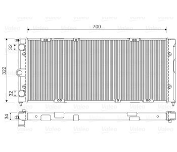 Радиатор, охлаждане на двигателя VALEO 883821 за VOLKSWAGEN PASSAT B2 (33B) комби от 1980 до 1989
