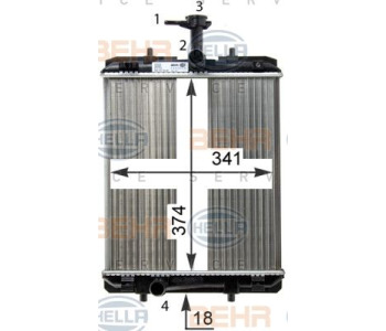 Интеркулер (охладител за въздуха на турбината) HELLA 8ML 376 756-141 за VOLKSWAGEN TRANSPORTER IV (70XD) платформа от 1990 до 2003