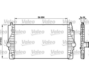 Интеркулер (охладител за въздуха на турбината) VALEO 817372 за VOLKSWAGEN TRANSPORTER IV (70XB, 70XC, 7DB, 7DW, 7DK) пътнически от 1990 до 2003