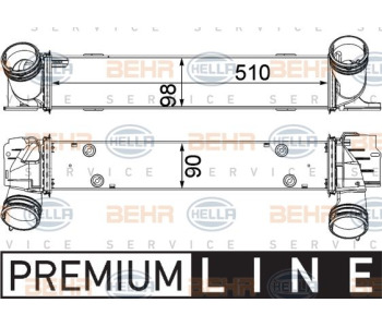 Радиатор, охлаждане на двигателя HELLA 8MK 376 735-001 за VOLKSWAGEN TRANSPORTER IV (70XA) товарен от 1990 до 2003