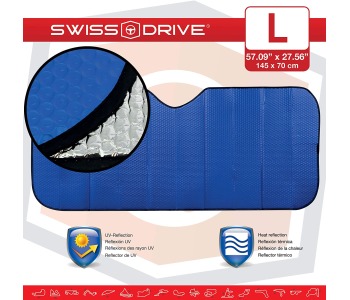 Сенник за предно стъкло L - 145Х70см. матово синьо с UV защита - SWISS DRIVE