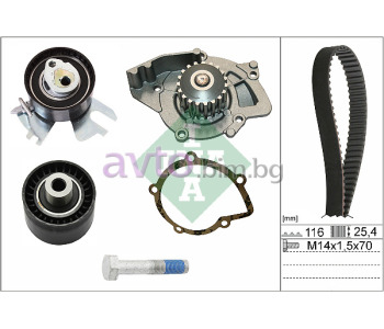 Водна помпа+ к-кт ангренажен ремък INA 530 0449 30 за PEUGEOT 508 I (8D_) от 2010 до 2018