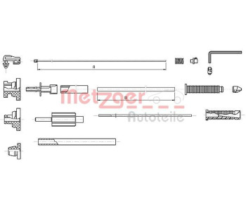 Жило за газ METZGER 10.1179 за CITROEN XM (Y4) от 1994 до 2000