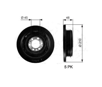 Ремъчна шайба, колянов вал GATES TVD1039 за BMW 5 Ser (E39) от 1995 до 2003