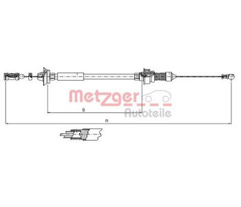 Жило за газ METZGER 1173.7 за PEUGEOT BOXER (230P) пътнически от 1994 до 2002