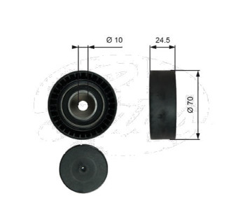 Паразитна/ водеща ролка, пистов ремък GATES T38071 за BMW 5 Ser (E39) от 1995 до 2003