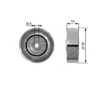 Обтящна ролка, пистов ремък GATES T36161 за BMW 3 Ser (E46) комби от 2001 до 2005