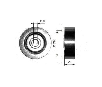 Паразитна/ водеща ролка, пистов ремък GATES T36297 за BMW 3 Ser (E46) комби от 2001 до 2005