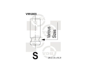 Всмукателен клапан BGA V991803 за HYUNDAI ACCENT II (LC) хечбек от 1999 до 2005