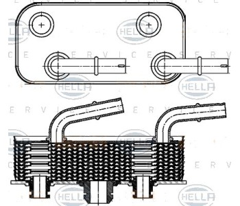 Маслен радиатор, автоматична трансмисия HELLA за BMW 3 Ser (E46) компакт от 2001 до 2005