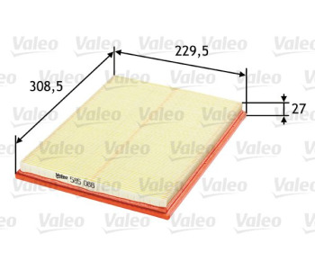 Въздушен филтър VALEO 585088 за OPEL COMBO A (38_, 48_) KADETT E от 1986 до 1994