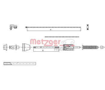 Жило за газ METZGER 10.0383 за RENAULT SCENIC II (JM0/1_) от 2003 до 2009