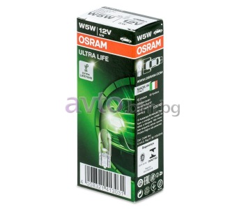 Крушка W5W W2,1x9,5d 12V ULTRA LIFE  OSRAM