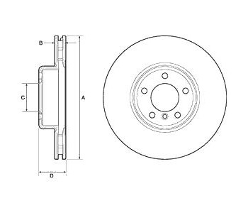 Спирачен диск вентилиран Ø340mm DELPHI за BMW 3 Ser (F34) гран туризмо от 2012