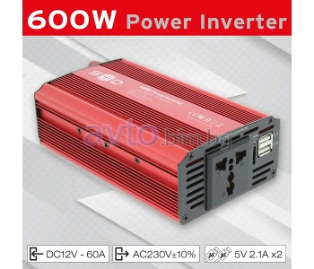 Конвертор 12V/220V 600W/1200W + USB