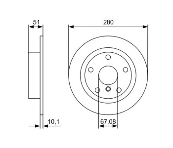 Спирачен диск плътен Ø280mm BOSCH за BMW X1 (F48) от 2014