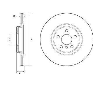 Спирачен диск вентилиран Ø330mm DELPHI за BMW X1 (F48) от 2014