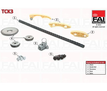 Комплект ангренажна верига FAI AutoParts TCK3 за OPEL VECTRA B (J96) седан от 1995 до 2002