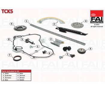 Комплект ангренажна верига FAI AutoParts TCK5 за ALFA ROMEO 159 Sportwagon (939) от 2006 до 2012