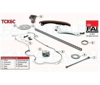 Комплект ангренажна верига FAI AutoParts TCK6C за FIAT PANDA (312, 319) от 2012