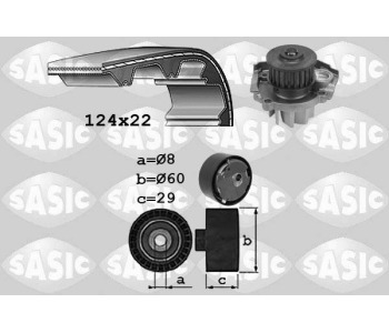 Водна помпа+ к-кт ангренажен ремък SASIC 3906037 за FIAT PANDA (169) от 2003 до 2012