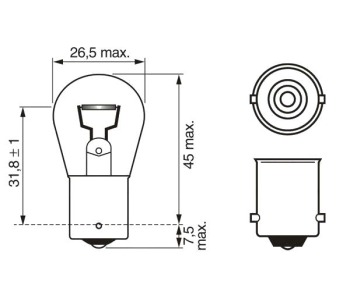 Крушка P21W 12V BA15S  BOSCH за AUDI 100 Avant (44, 44Q, C3) от 1982 до 1990