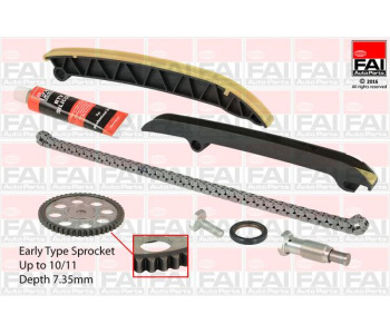 Комплект ангренажна верига FAI AutoParts TCK208 за VOLKSWAGEN GOLF VI (AJ5) комби от 2009 до 2013