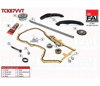 Комплект ангренажна верига FAI AutoParts TCK87VVT за SKODA OCTAVIA II (1Z3) от 2004 до 2013