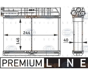 Топлообменник, отопление на вътрешното пространство HELLA 8FH 351 311-791 за BMW 3 Ser (E36) кабриолет от 1993 до 1999