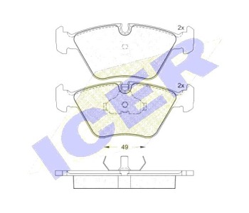 Комплект спирачни накладки Ultra Premium ICER за BMW 3 Ser (E36) купе от 1992 до 1999