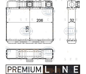 Топлообменник, отопление на вътрешното пространство HELLA 8FH 351 311-331 за BMW 3 Ser (E46) купе от 1999 до 2003