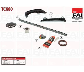 Комплект ангренажна верига FAI AutoParts TCK80 за PEUGEOT 108 от 2014
