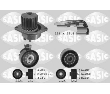 Водна помпа+ к-кт ангренажен ремък SASIC 3900015 за CITROEN C4 I купе (LA) от 2004 до 2011