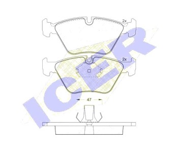 Комплект спирачни накладки Ultra Premium ICER за BMW X3 (E83) от 2006 до 2011