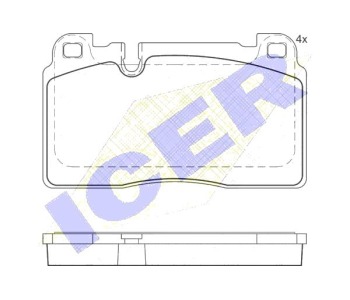 Комплект спирачни накладки Ultra Premium ICER за AUDI A7 Sportback (4GA, 4GF) от 2010 до 2018